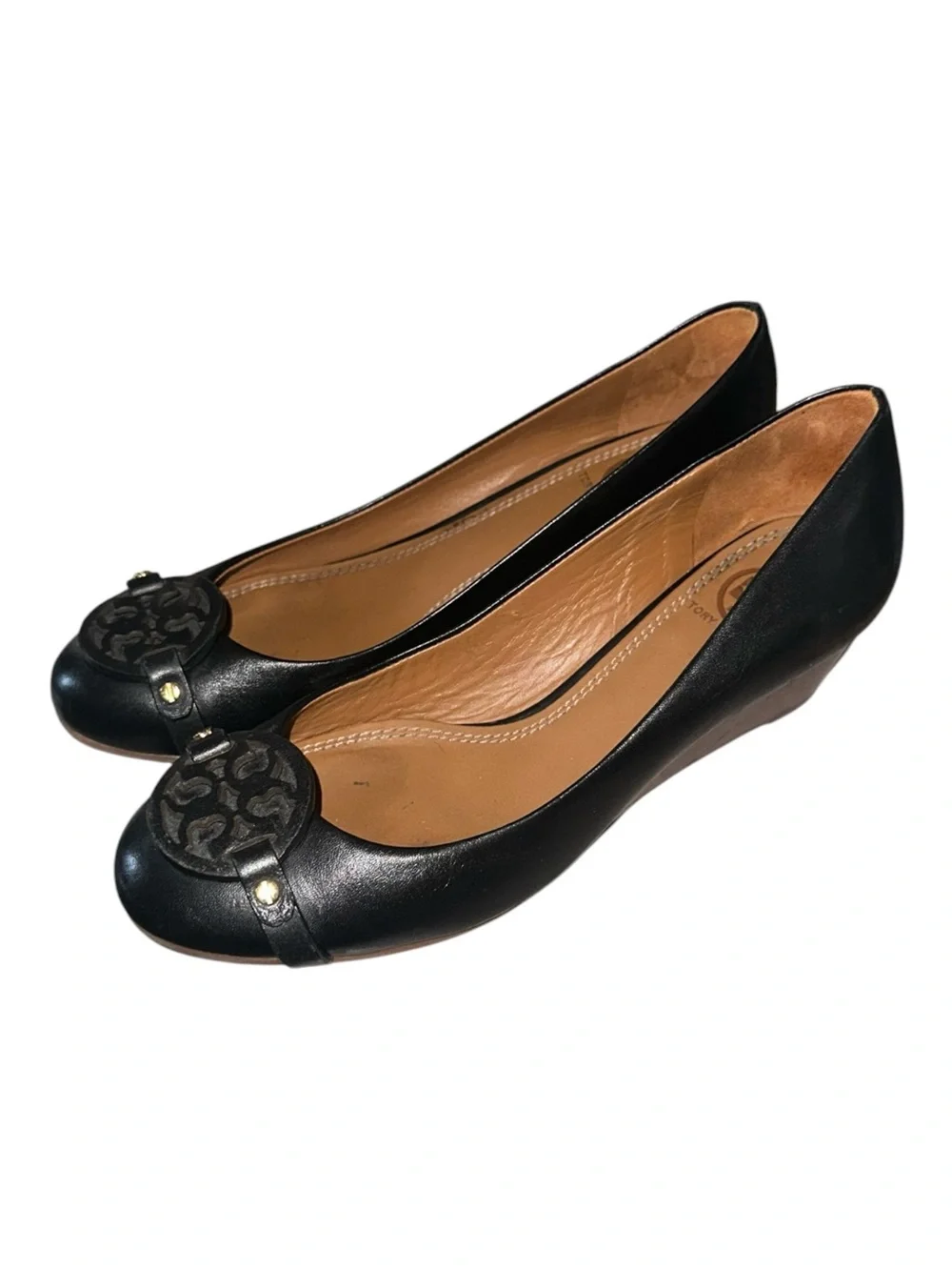 Tory Burch Mini Miller Wedge Slip-On Pump Black Women’s Size 6.5